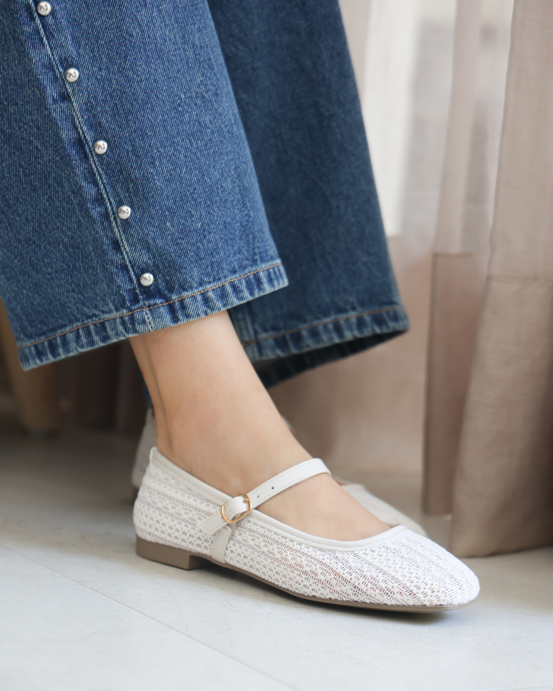 16028 Casual Sintetico Encaje Macrame Marfil/Julieta Latte