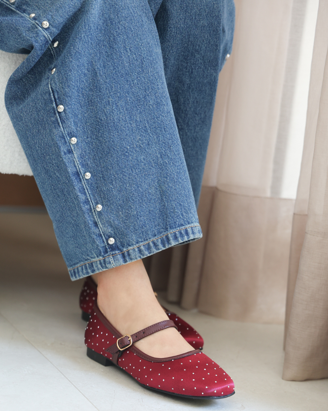 16028 Casual Sintético Satin Piedras Vino/Julieta Merlot