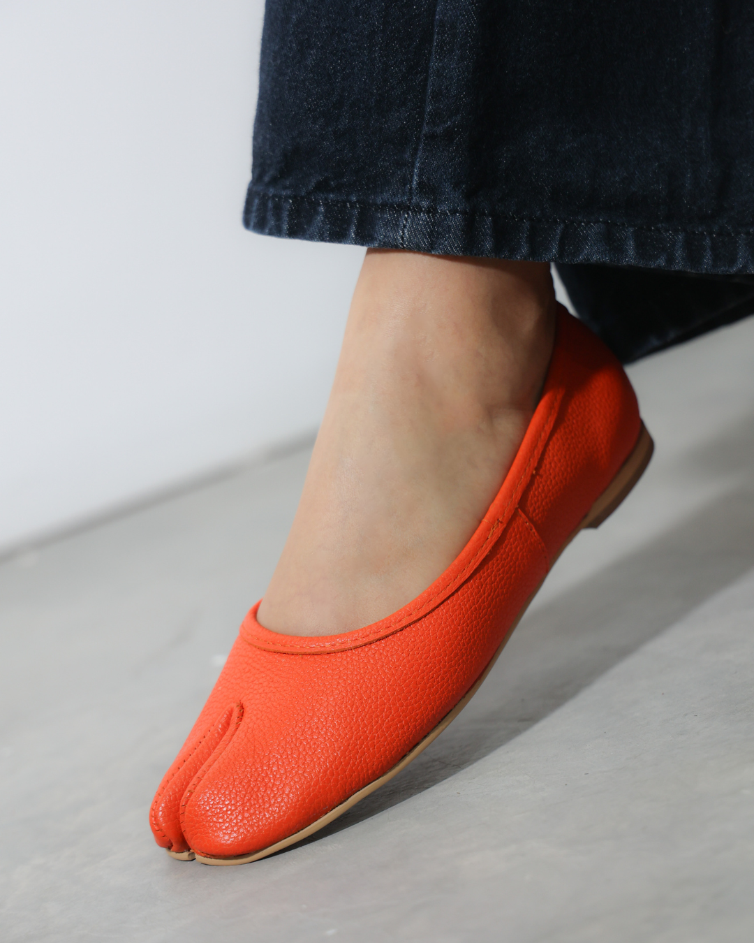 4801R Tabbi zapato estilo japones color mandarina hecho con material de alta calidad