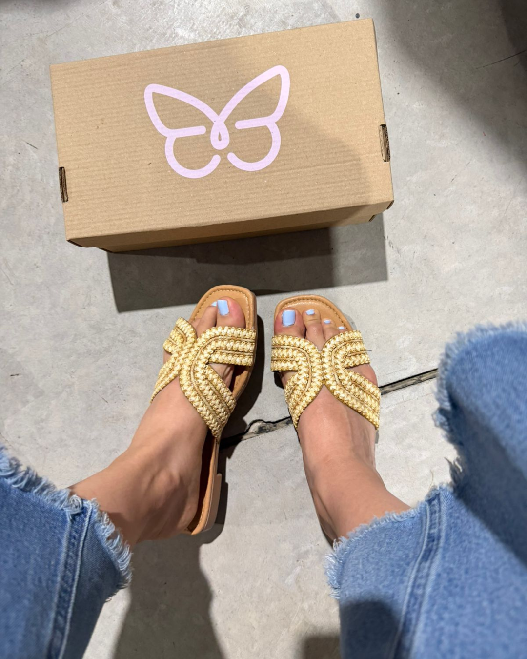 534R Sandalia Textil Tejido Paja