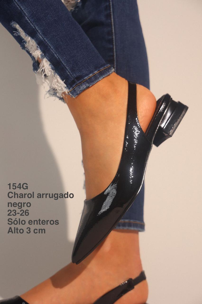 154G Charol Arrugado negro - Mayoreo Calzado Andy -