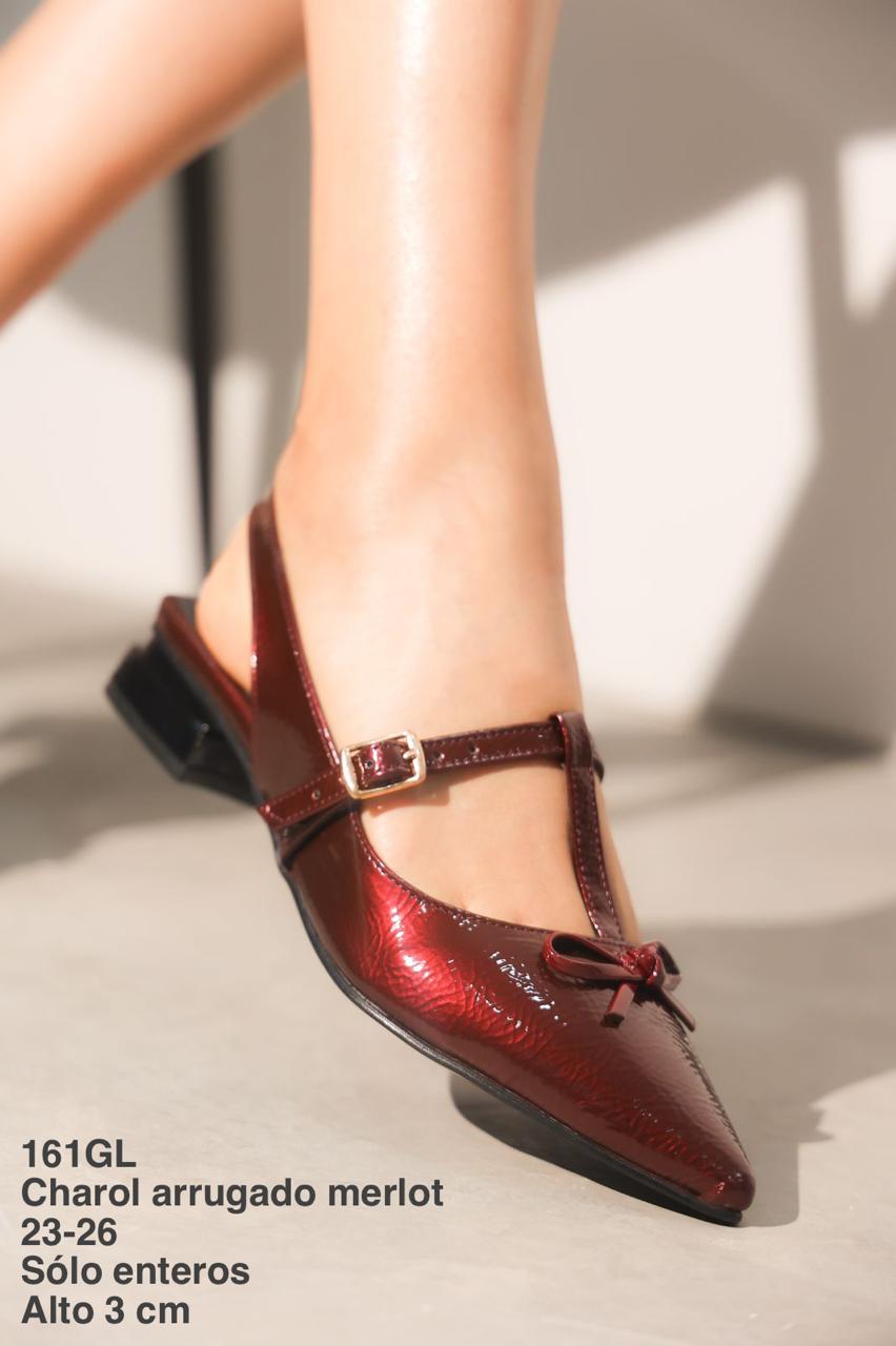 161GL Charol Arrugado Vino - Mayoreo Calzado Andy2024 CASUAL sin marca
