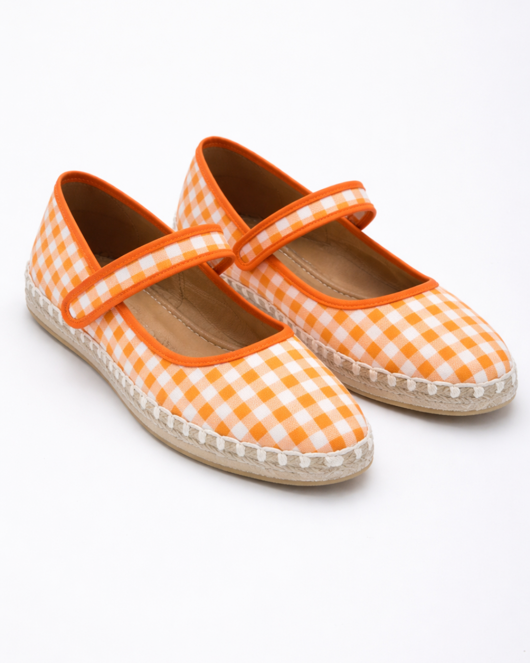 2200R Casual Textil Lona Cuadros Naranja