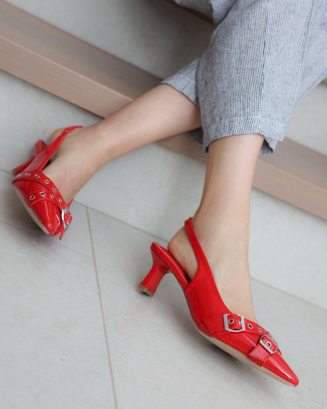 223AR Zapatilla Sintético Charol Rojo