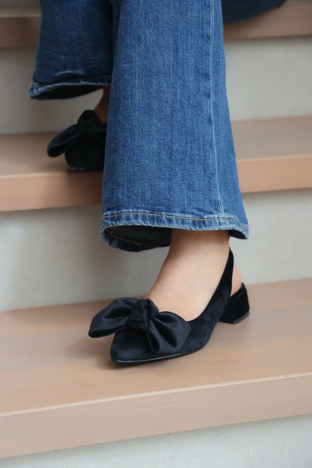 2519R Zapatilla Sintético Terciopelo Negro