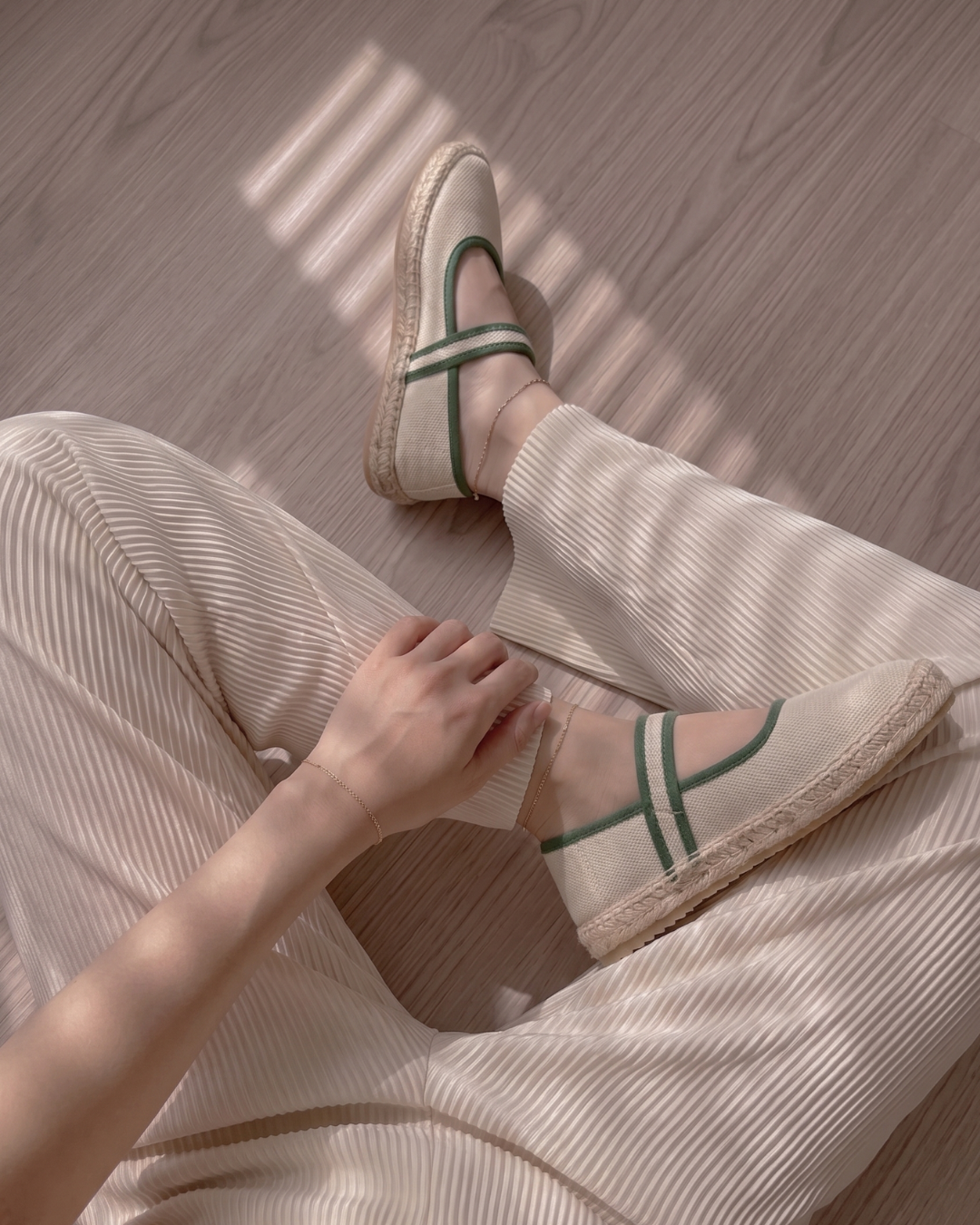 5079R Casual Sintético Arpillera Natural/Verde