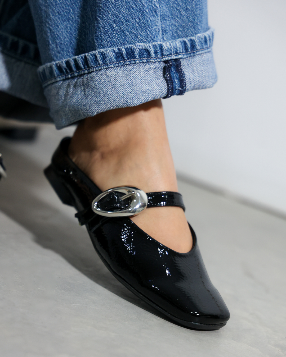 4081R Casual Sintético Charol Arrugado negro