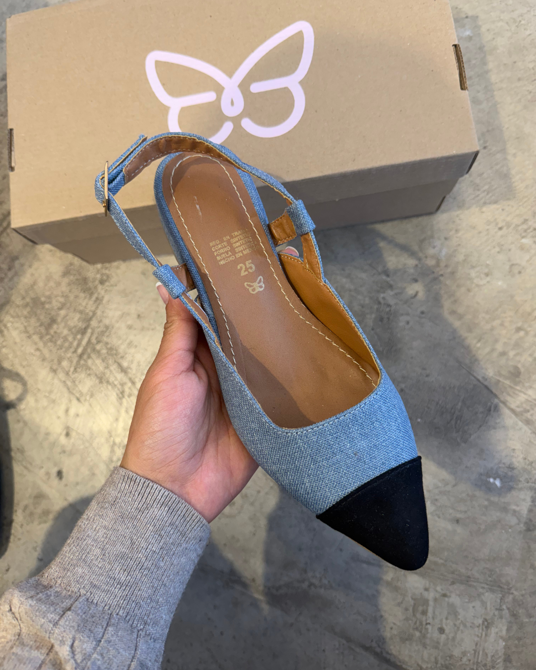 2505R Zapatilla Textil Azul/Durazno Negro