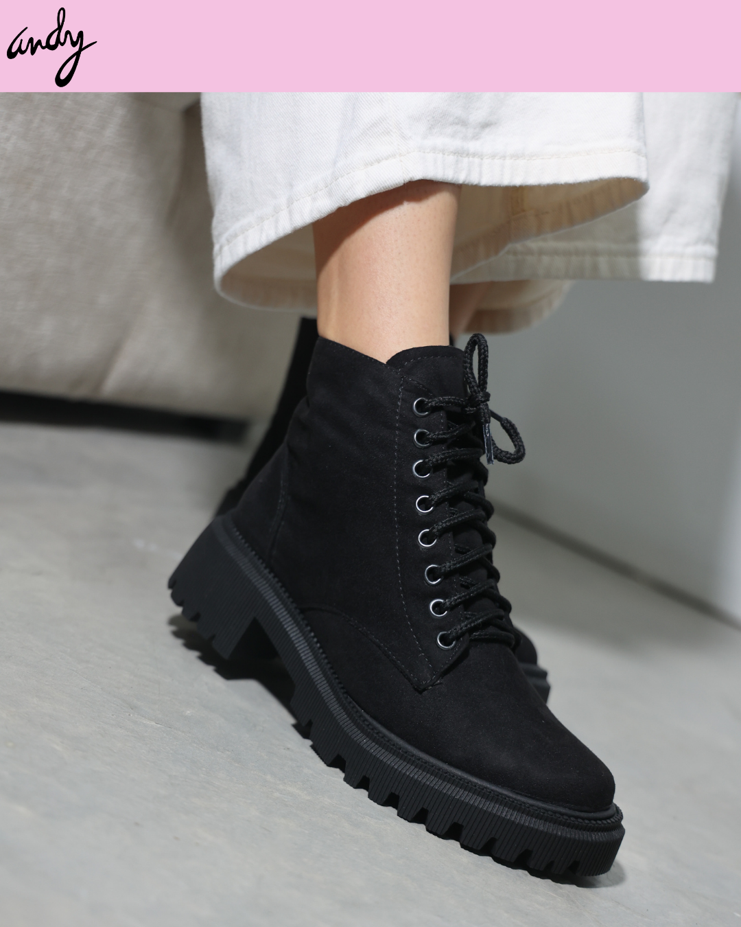 552 Bota Sintético Durazno negro