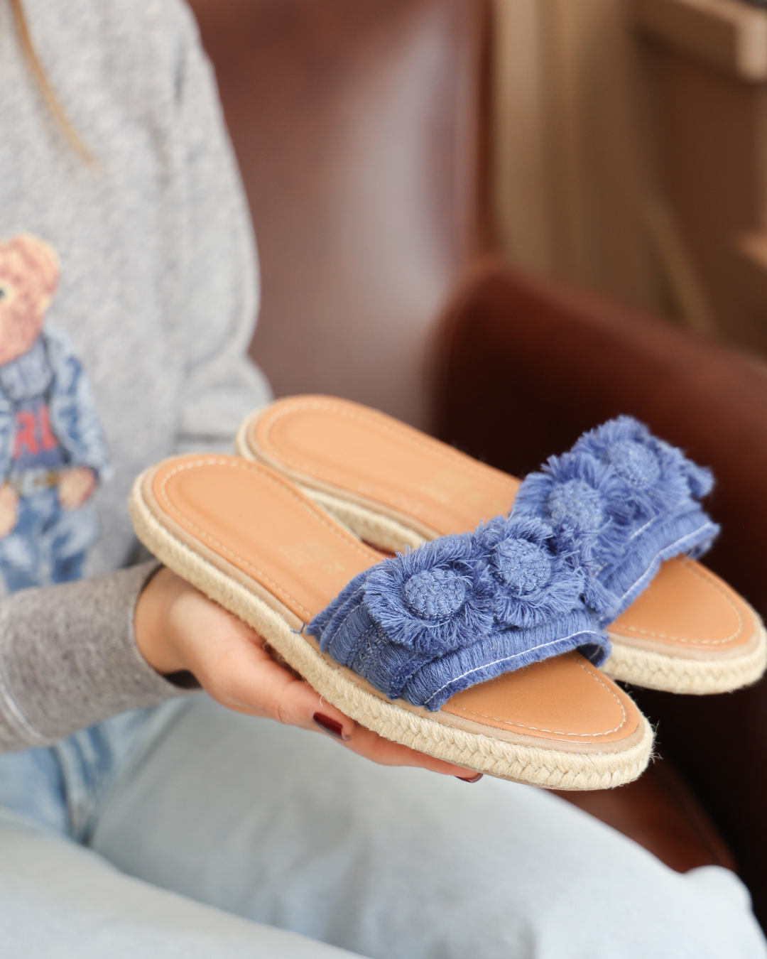 650R Sandalia Textil Azul