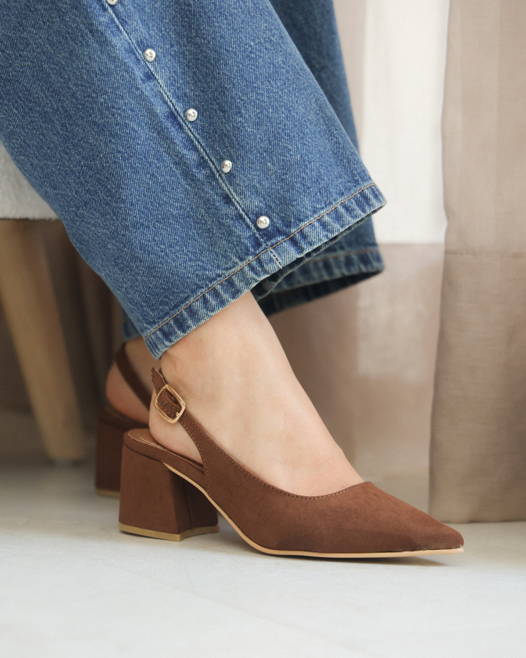 852R Zapatilla Sintético Durazno Café