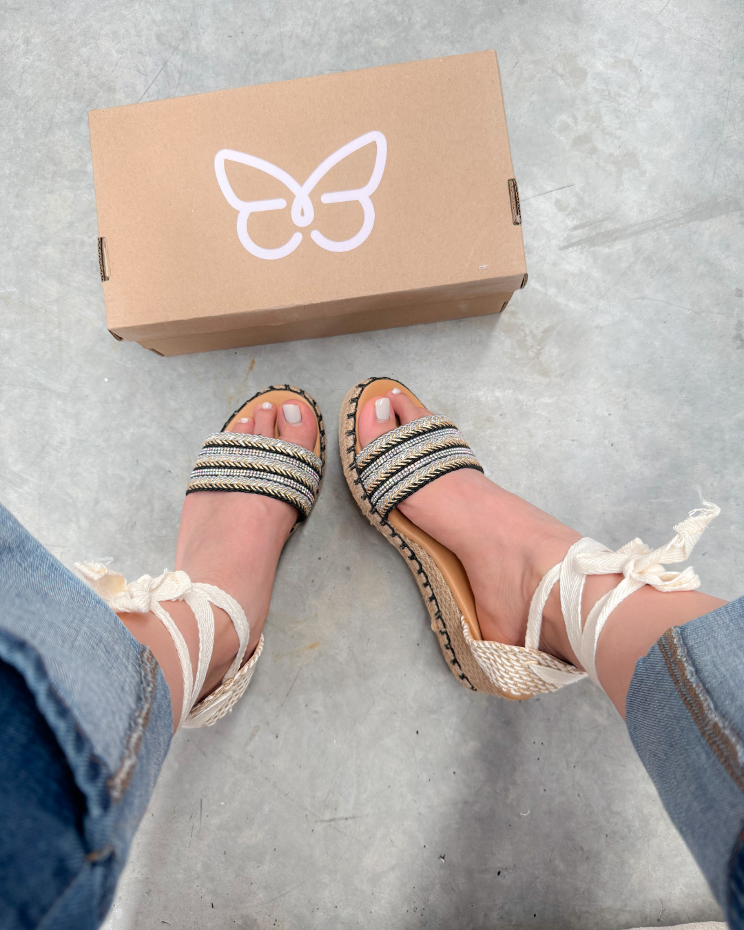 200Y Sandalia Sintético Yute Azteca Piedras Negro