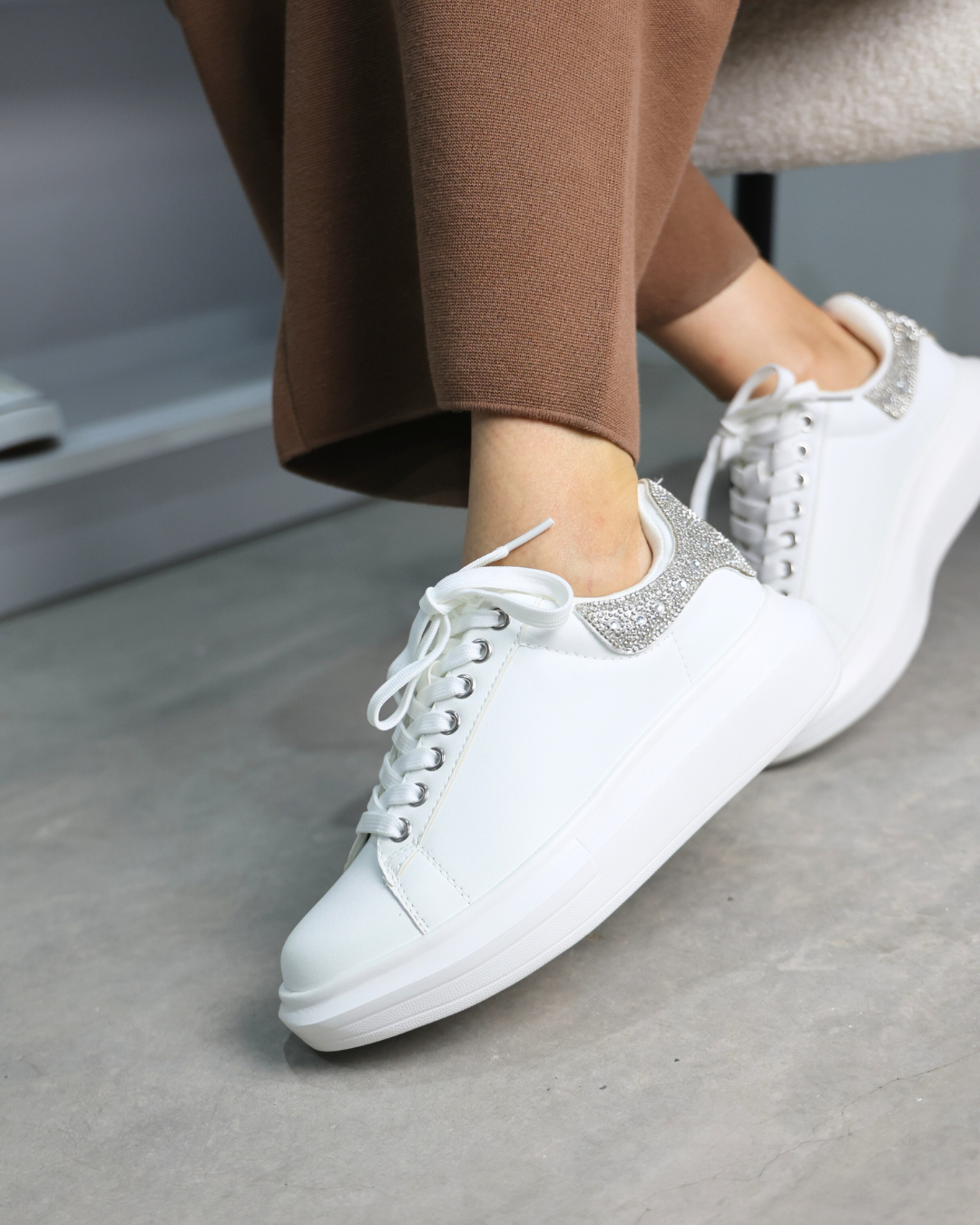 185I Sintético Blanco/Plata