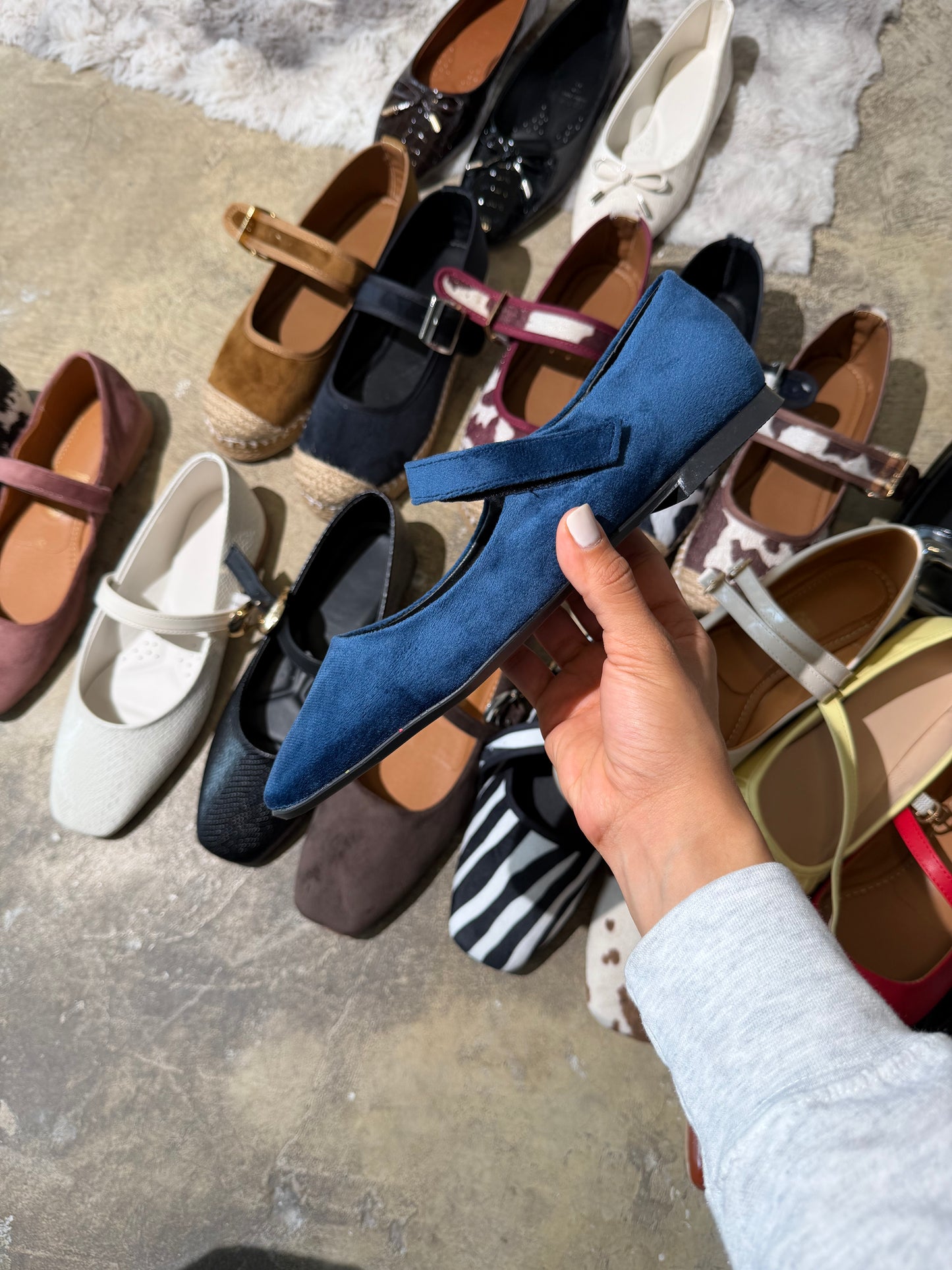 4063RR Zapato Casual Sintético Terciopelo Marino