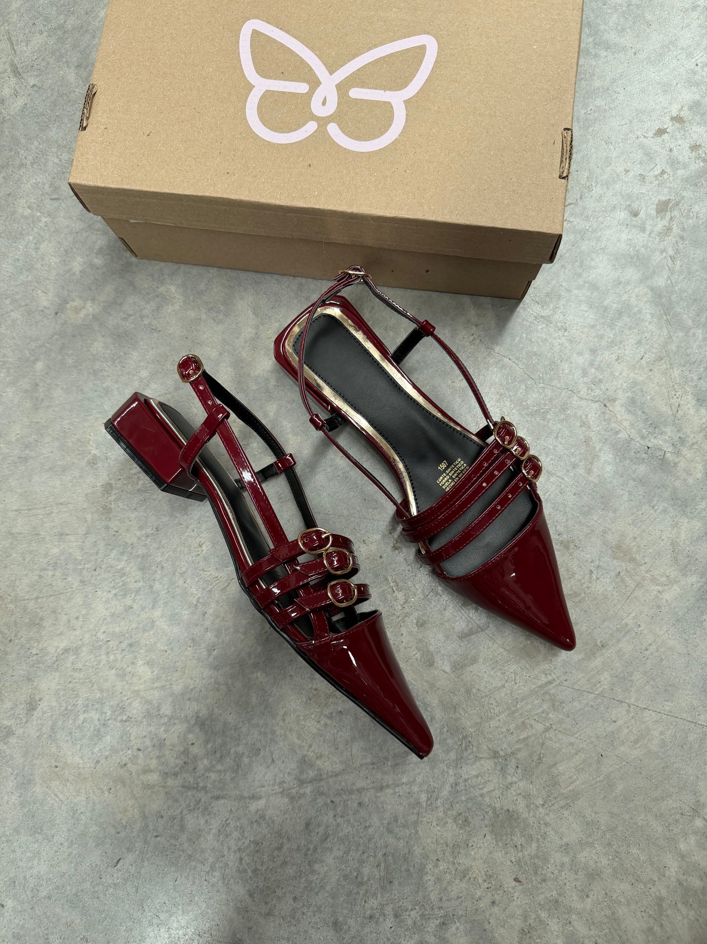 1507 Zapatilla Sintético Charol Vino