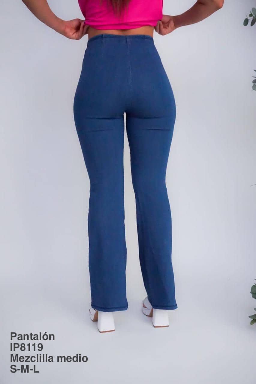 IP8119 Pantalón Mezclilla Medio - Mayoreo Calzado AndyROPA