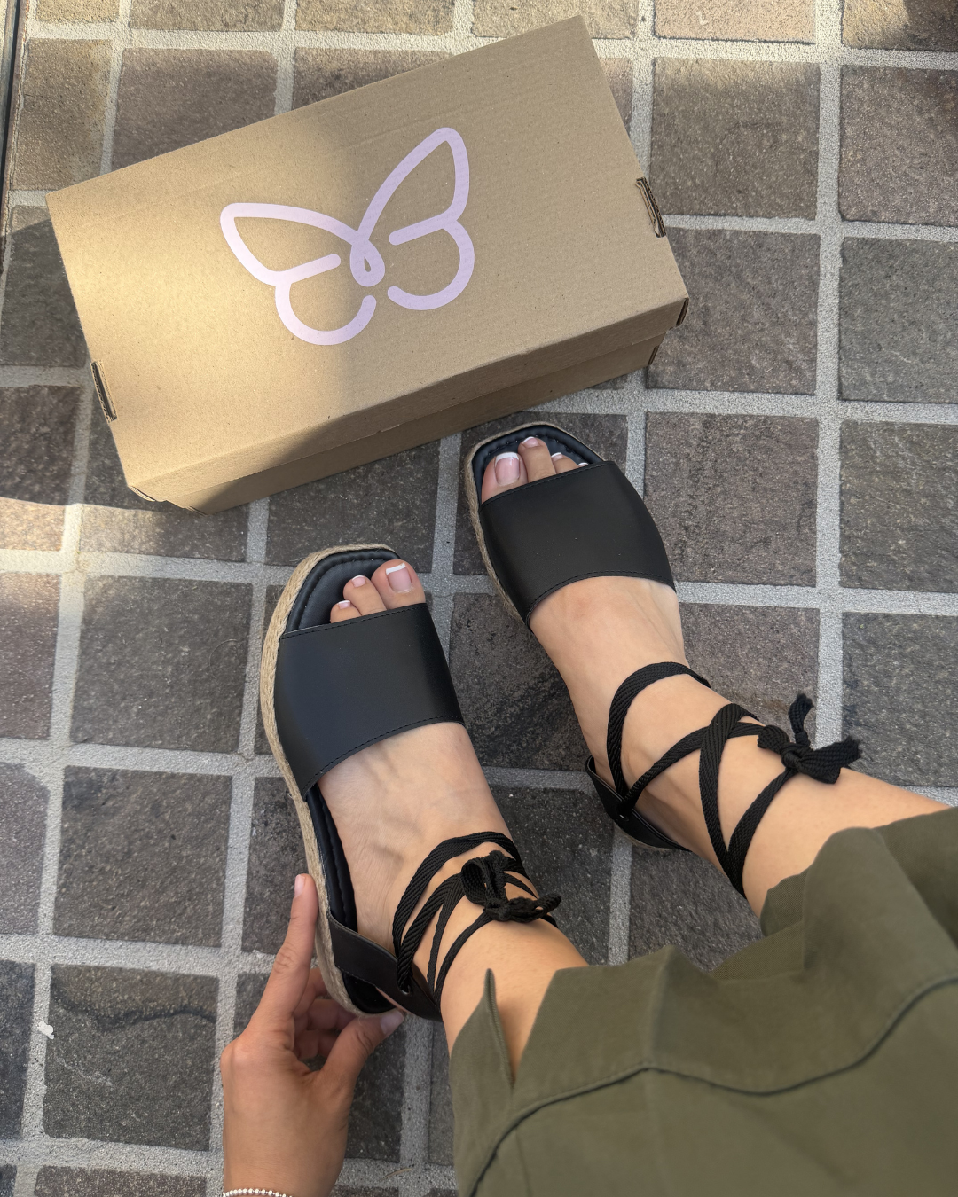 102DF Sandalia Sintético Negro