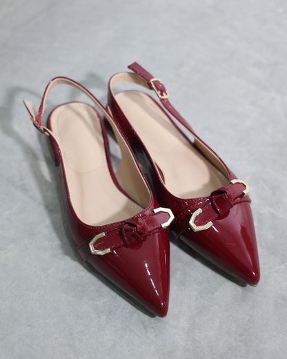 267AR Zapatilla Sintético Charol Vino