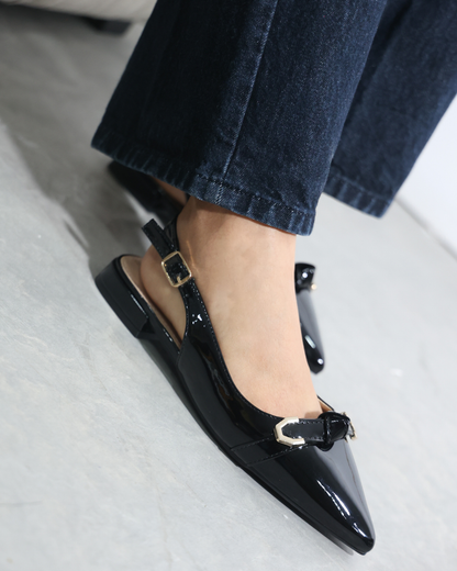 267AR Zapatilla Sintético Charol Negro