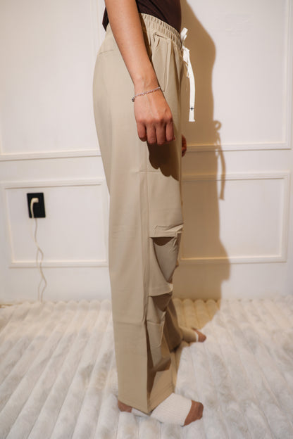 1850 pantalon holgado liso beige