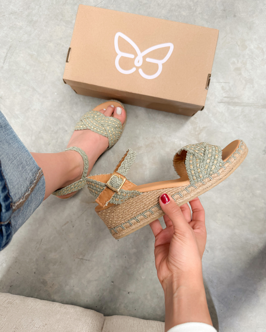 300Y Sandalia Sintético Yute Trenzado Verde