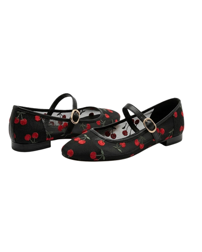 16028 Casual Sintético Encaje Mesh Cherry Negro