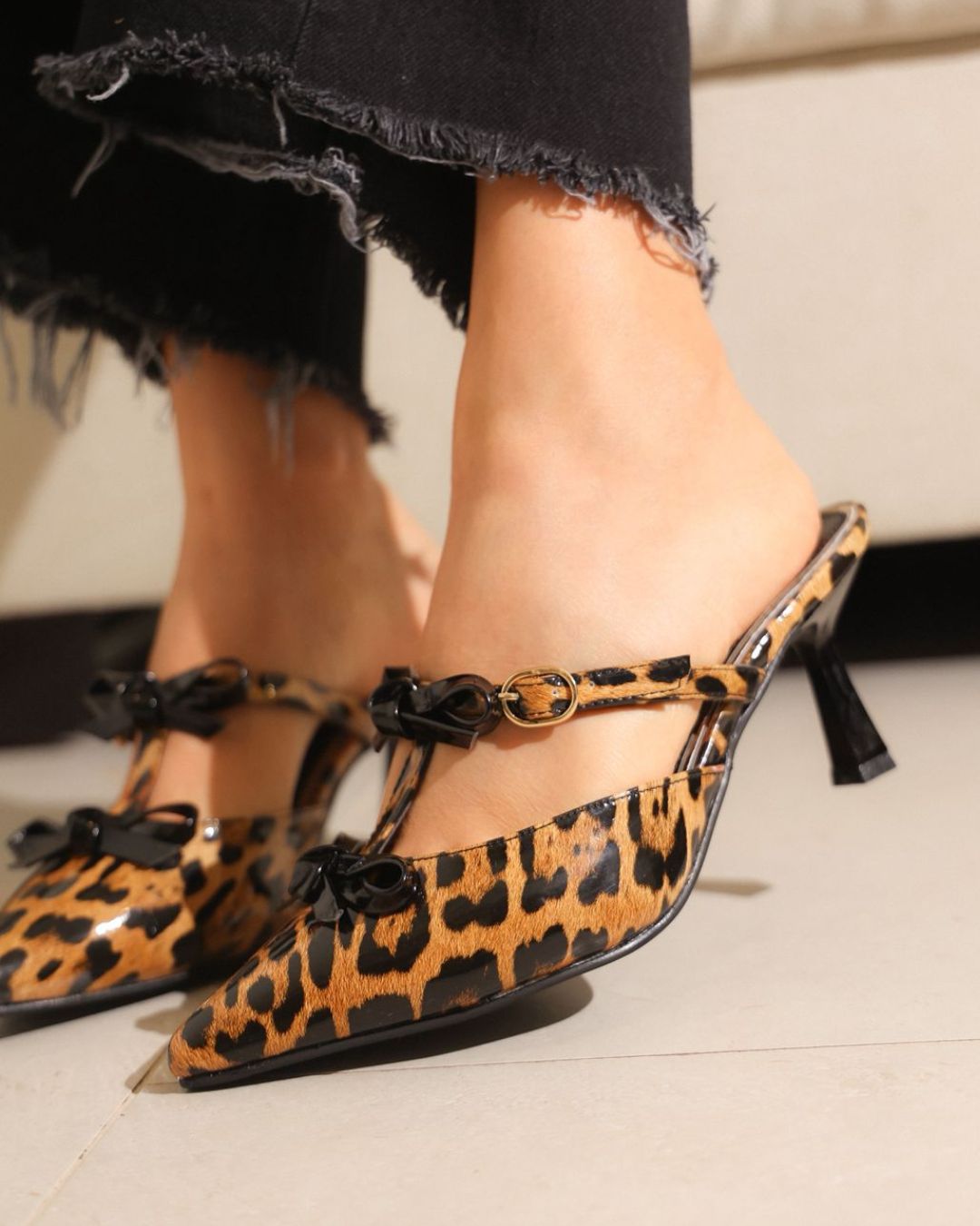 1222L Charol Leopardo Café/Negro