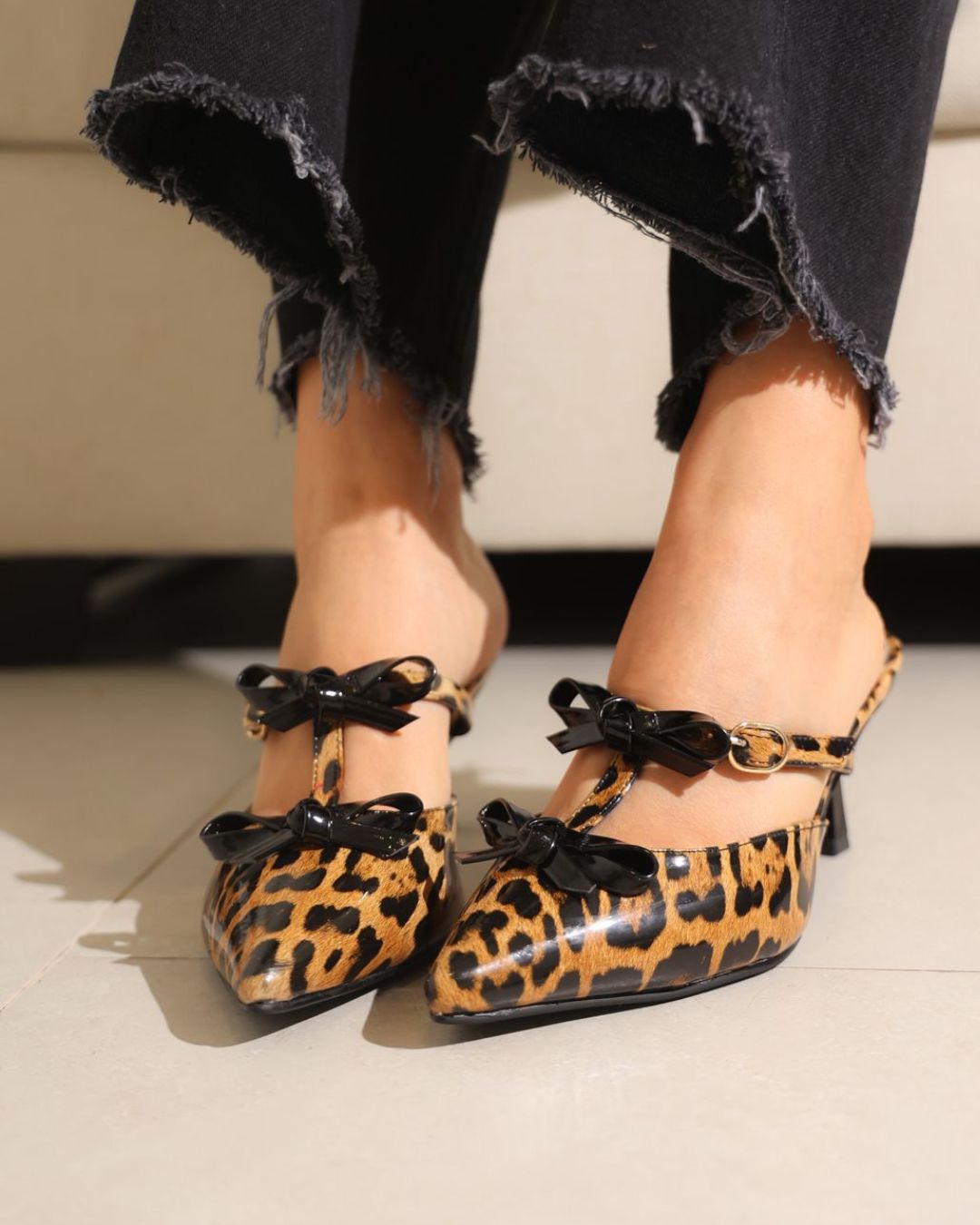 1222L Charol Leopardo Café/Negro