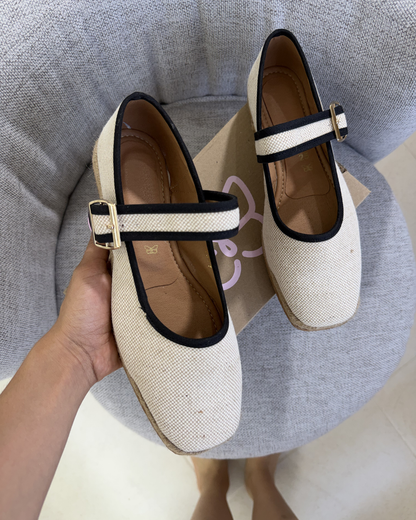 5079R Casual Sintético Arpillera Natural/Negro