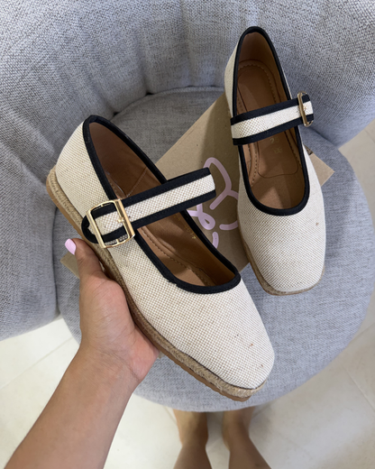 5079R Casual Sintético Arpillera Natural/Negro