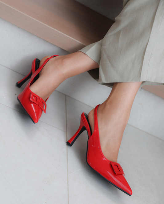 274AR Zapatilla Sintético Charol Rojo