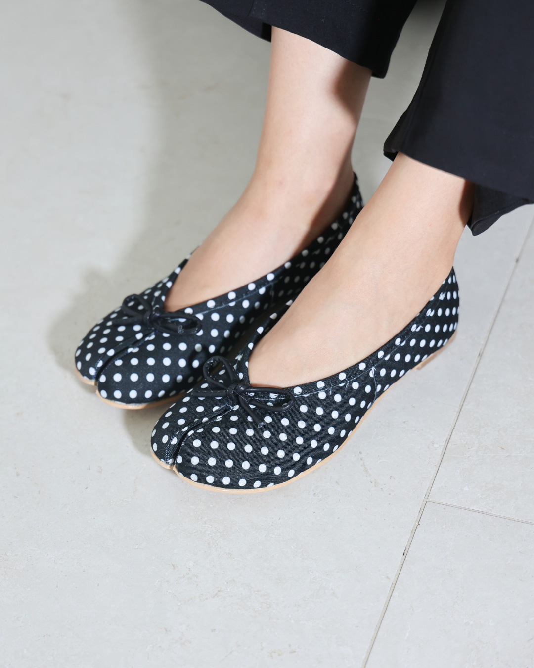 5001R Casual Textil Lunares Vintage Polka Negro/Blanco