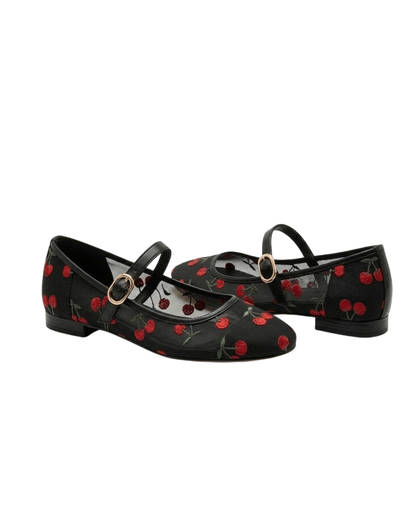 16028 Casual Sintético Encaje Mesh Cherry Negro