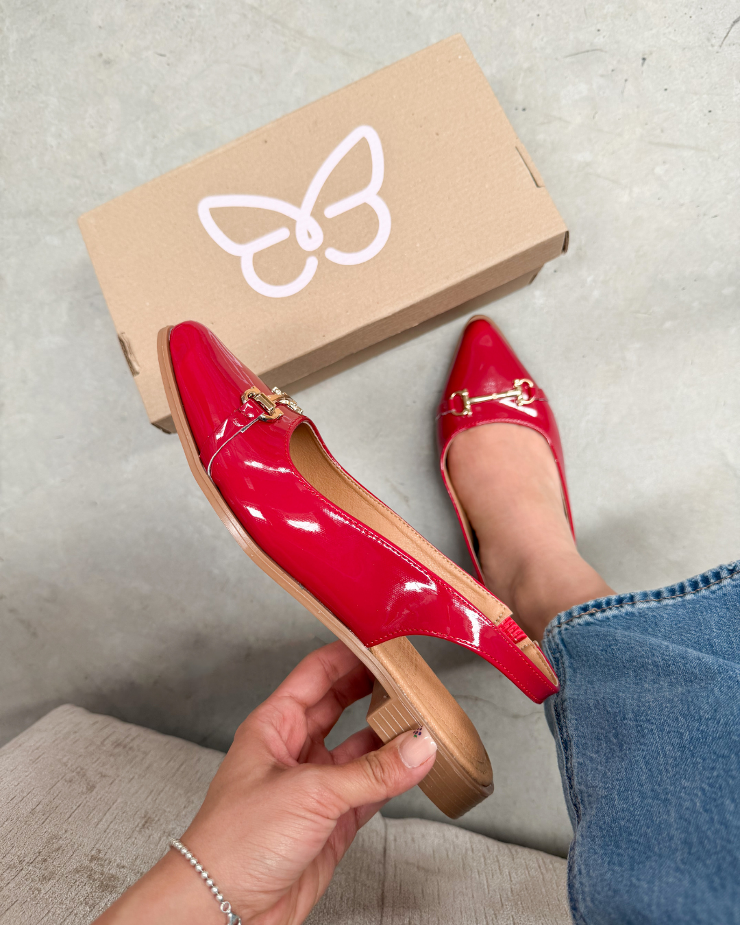 3017R Casual Sintético Charol Rojo