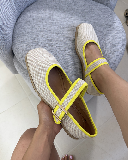 5079R Casual Sintético Arpillera Natural/Amarillo