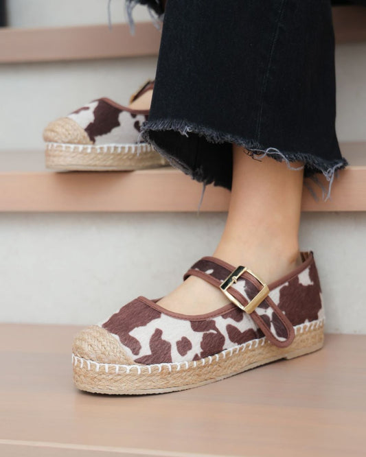 135DF Casual Sintético Estampado Café