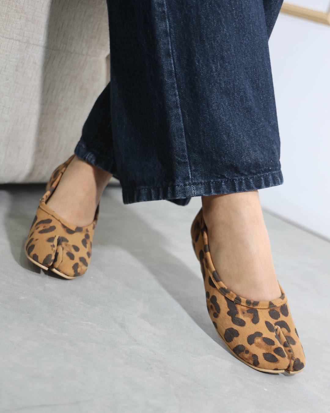 4801R Tabbi Piel Animal Print zapato estilo japones hecho en piel