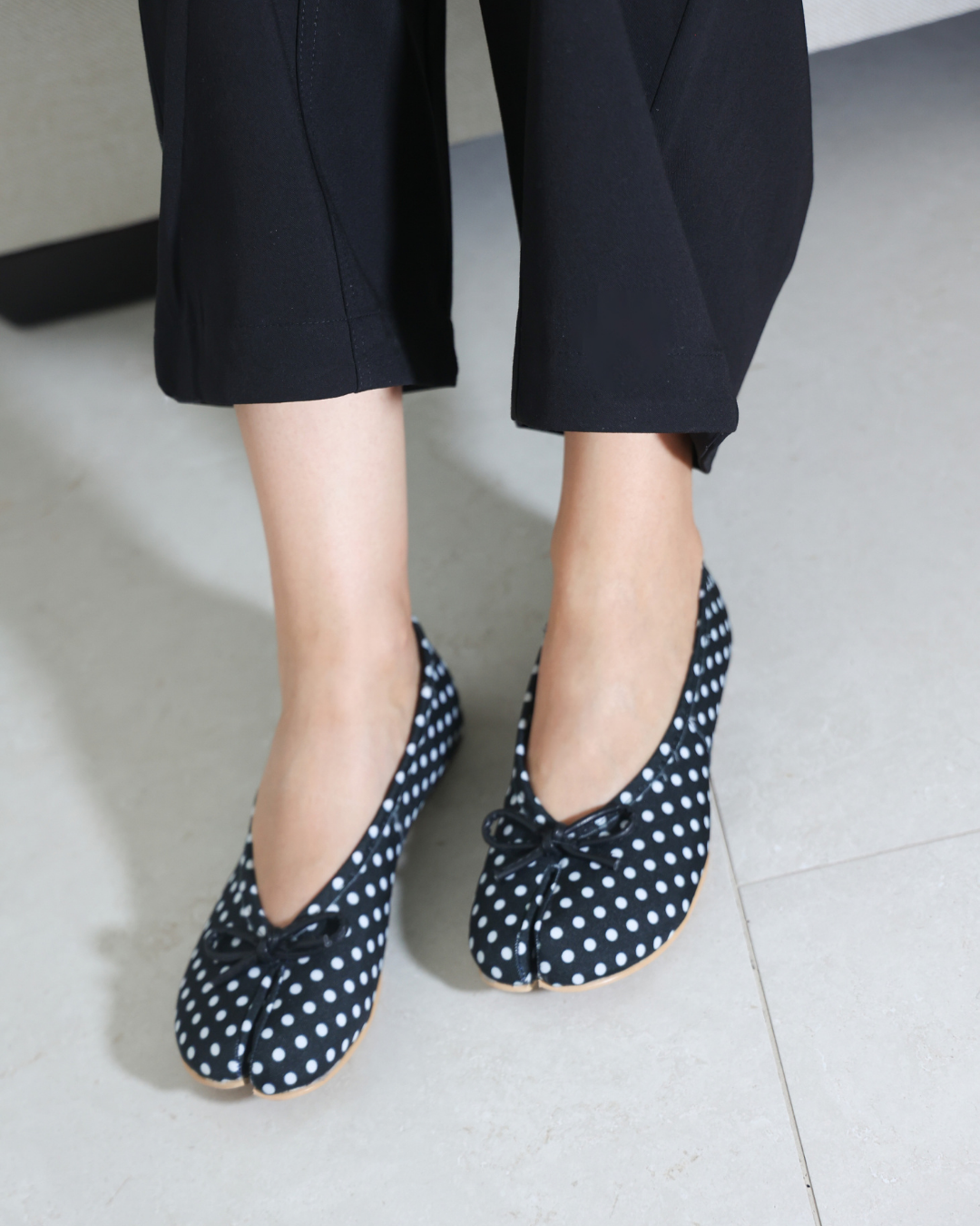 5001R Casual Textil Lunares Vintage Polka Negro/Blanco