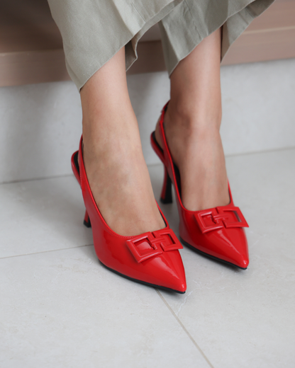 274AR Zapatilla Sintético Charol Rojo