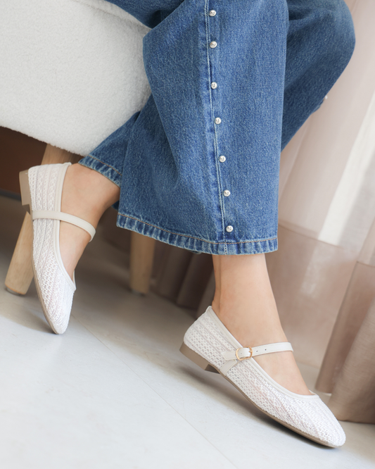 16028 Casual Sintetico Encaje Macrame Marfil/Julieta Latte
