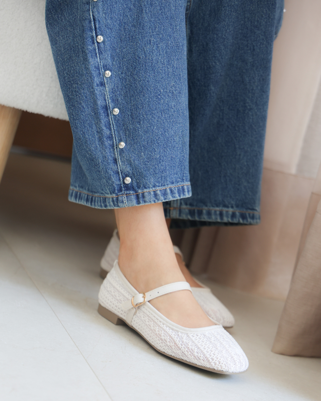 16028 Casual Sintetico Encaje Macrame Marfil/Julieta Latte