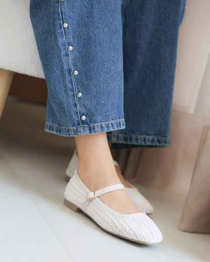 16028 Casual Sintetico Encaje Macrame Marfil/Julieta Latte
