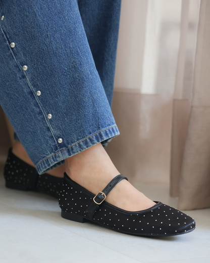 16028 Casual Sintético Satin Piedras Negro/Julieta Negro