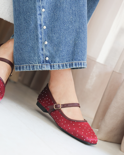 16028 Casual Sintético Satin Piedras Vino/Julieta Merlot