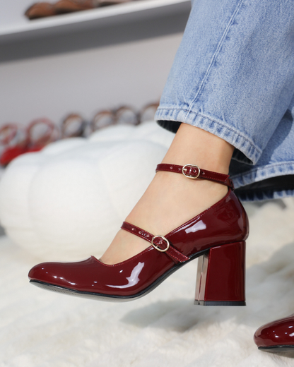 1402L Zapatilla Charol Vino