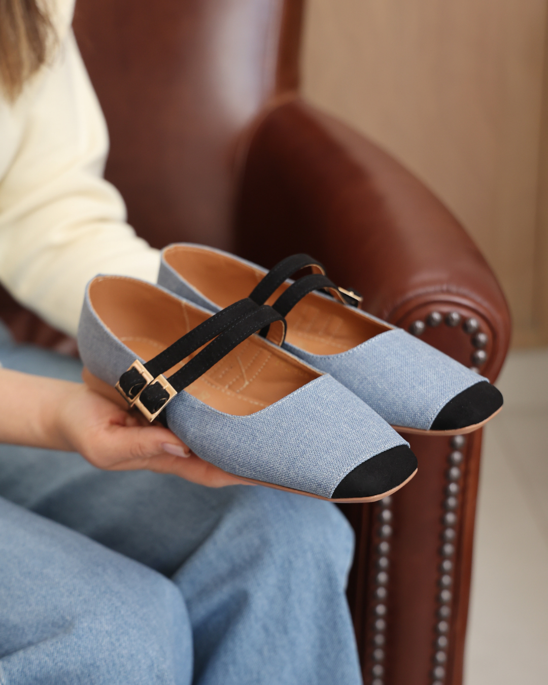 4062RR Zapato Casual Textil Cielo / Durazno negro