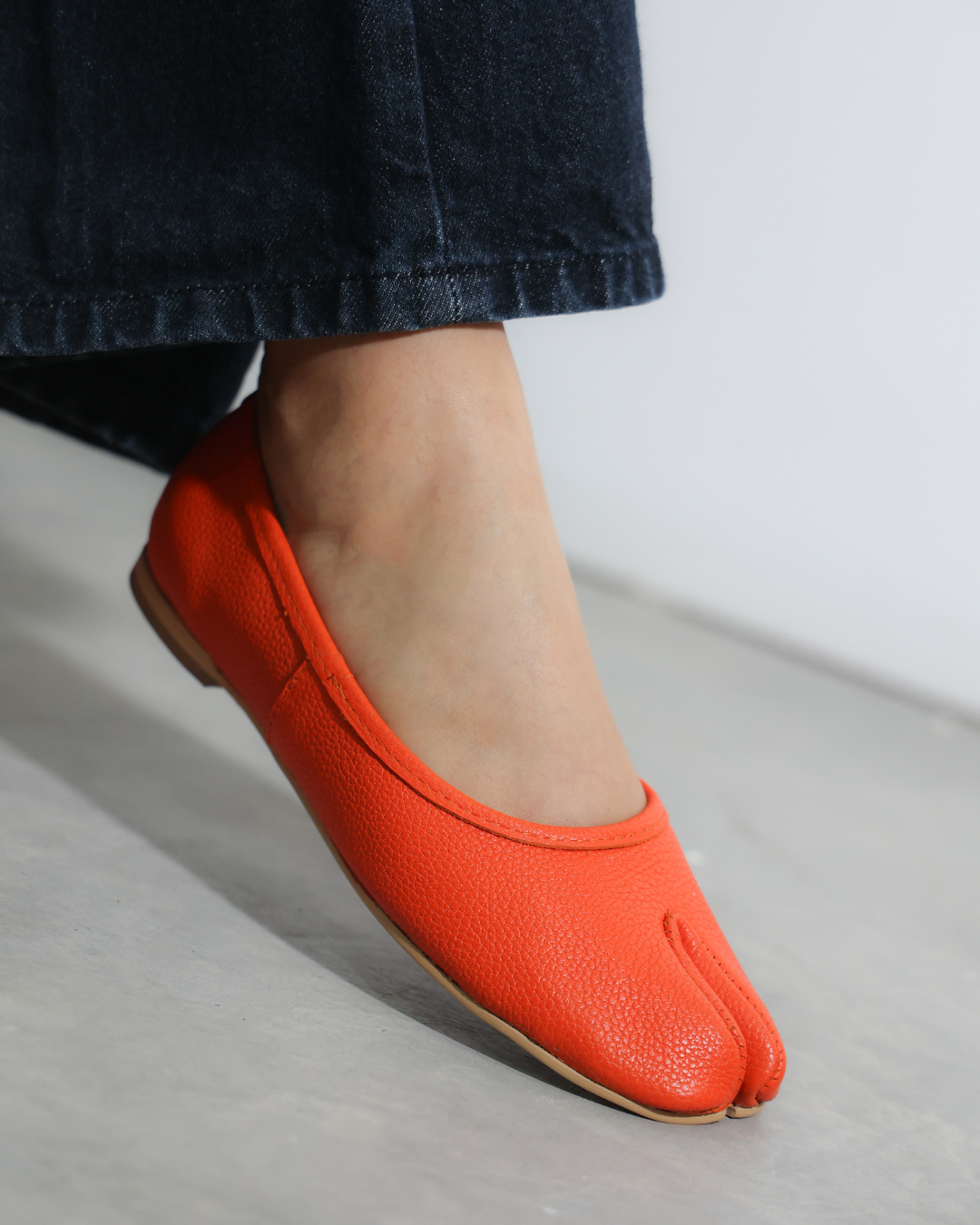 4801R Tabbi zapato estilo japones color mandarina hecho con material de alta calidad
