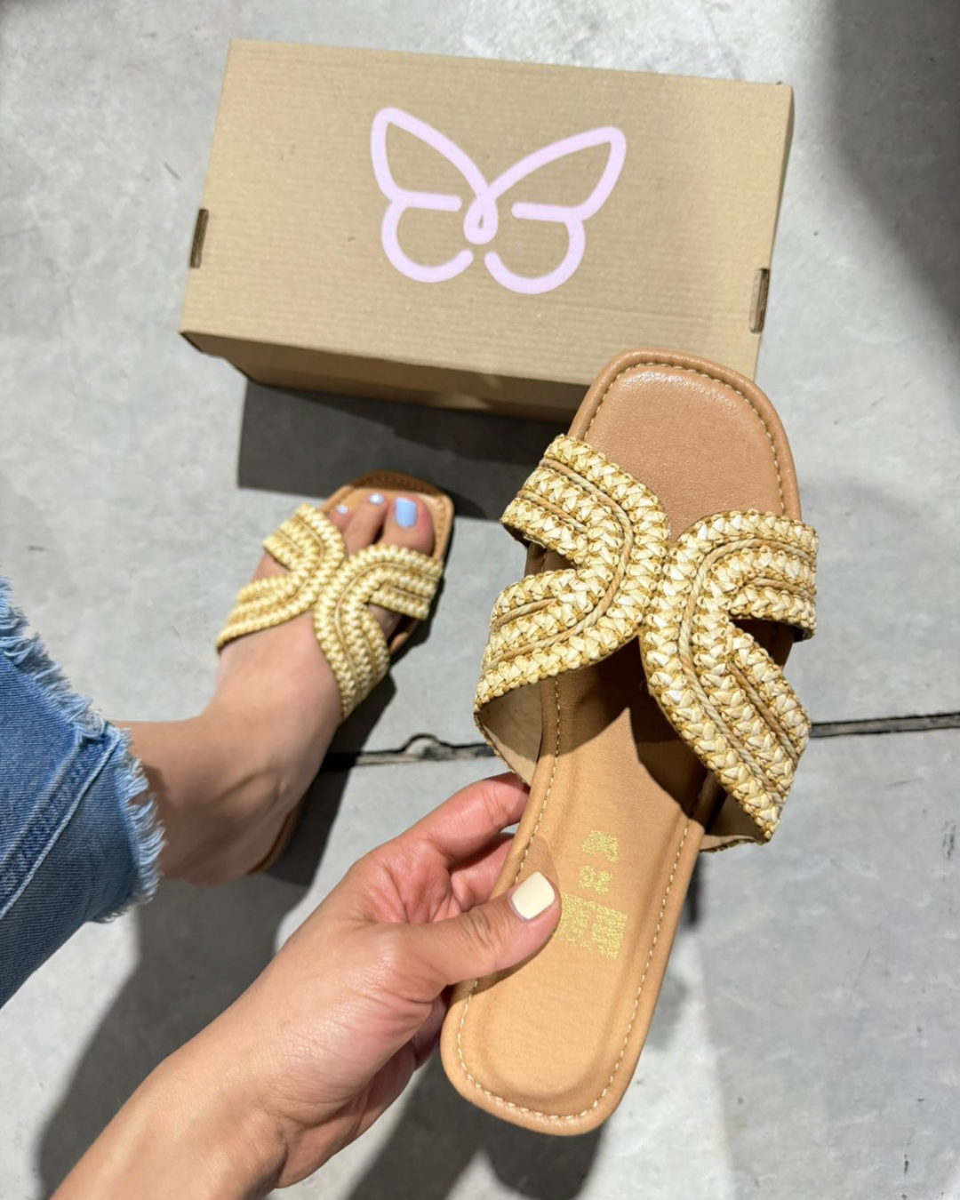 534R Sandalia Textil Tejido Paja