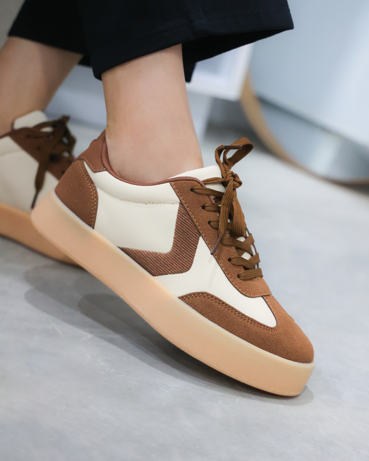 133I Gamuza Café/Sintético Beige