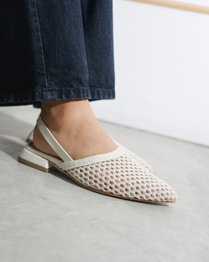 1518R Zapatilla Malla Textil Beige